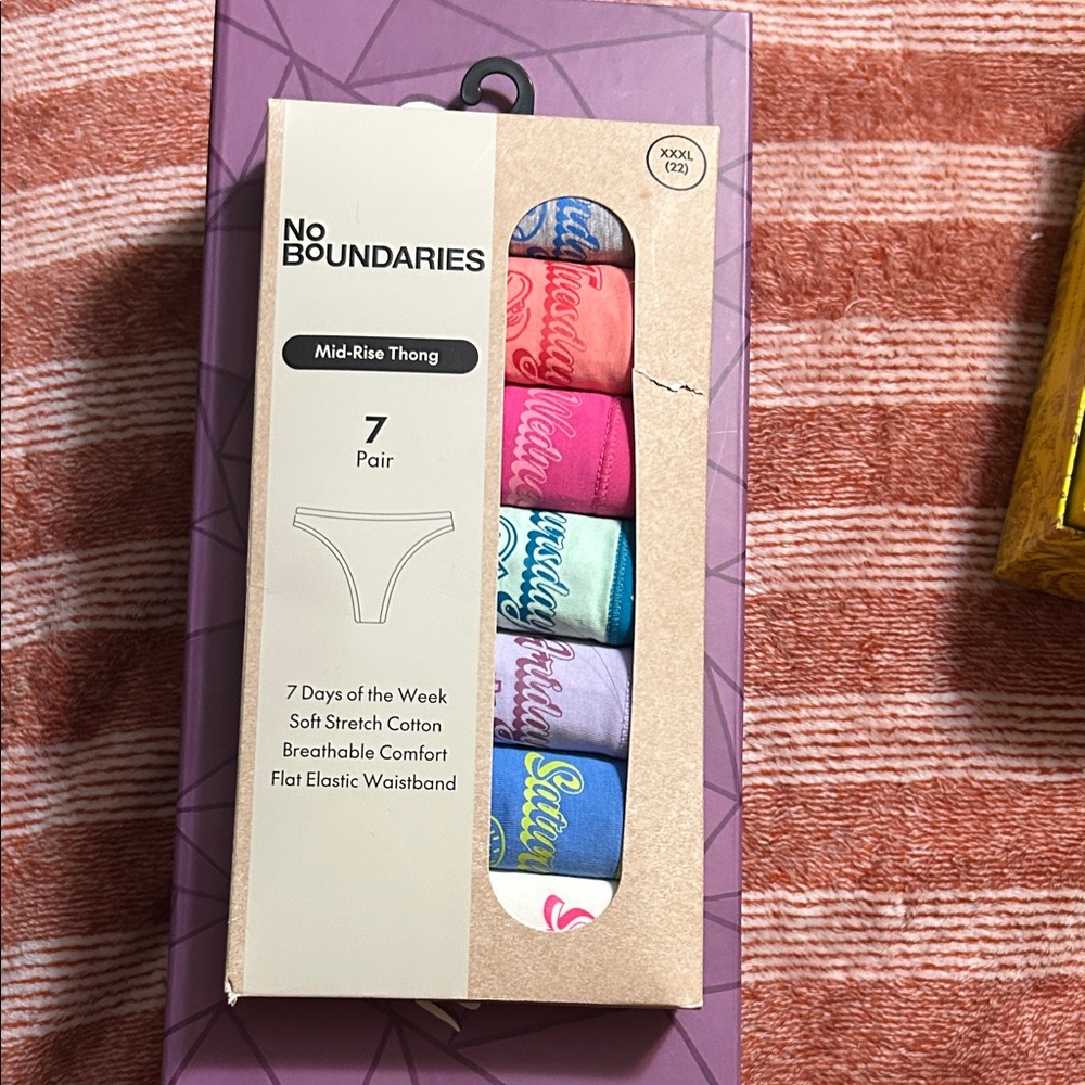 No Boundaries  Thong Underwear - 7 Pack Multicolor